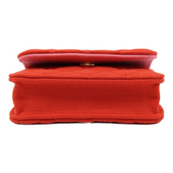 Chanel Red Jersey Mini Flap Clutch Chain