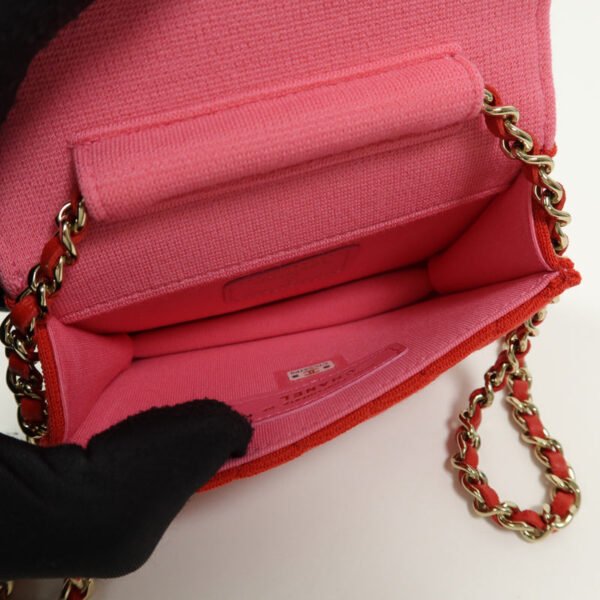 Chanel Red Jersey Mini Flap Clutch Chain