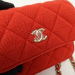 Chanel Red Jersey Mini Flap Clutch Chain