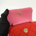 Chanel Red Jersey Mini Flap Clutch Chain