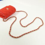 Chanel Red Jersey Mini Flap Clutch Chain