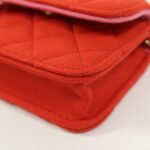 Chanel Red Jersey Mini Flap Clutch Chain
