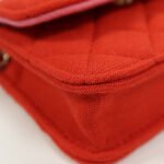 Chanel Red Jersey Mini Flap Clutch Chain