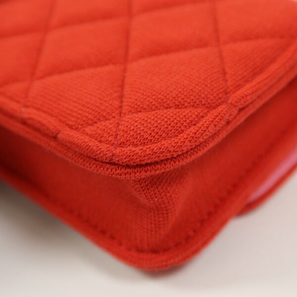 Chanel Red Jersey Mini Flap Clutch Chain