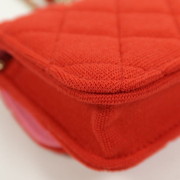 Chanel Red Jersey Mini Flap Clutch Chain