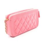 Chanel Pink Le Boy Lambskin WOC