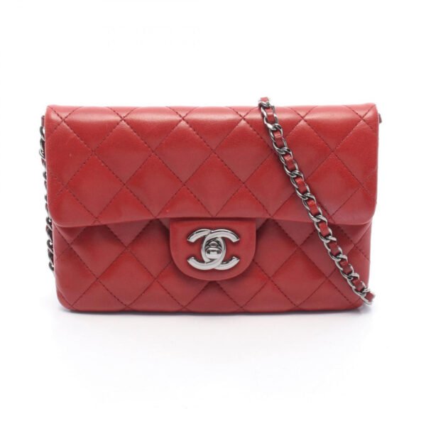 Chanel Red Matelassé Chain Shoulder Bag