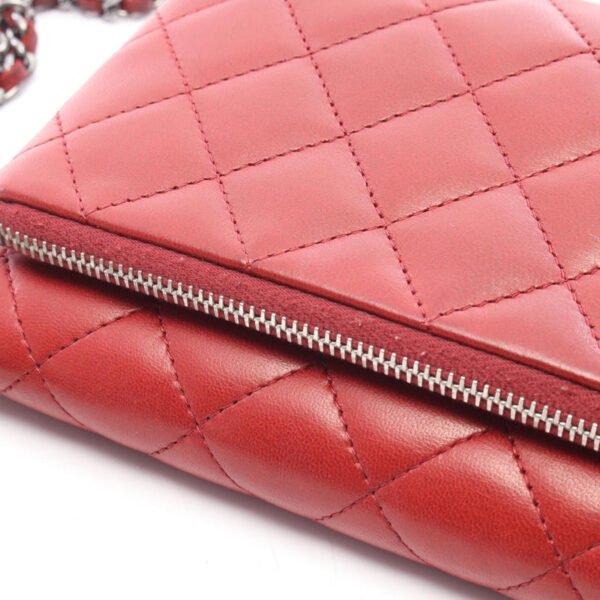 Chanel Red Matelassé Chain Shoulder Bag
