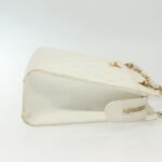 Chanel White Quilted Caviar Chain Shoulder Bag