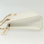 Chanel White Quilted Caviar Chain Shoulder Bag