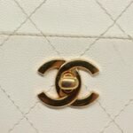 Chanel White Quilted Caviar Chain Shoulder Bag