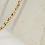 Chanel White Quilted Caviar Chain Shoulder Bag