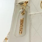 Chanel White Quilted Caviar Chain Shoulder Bag