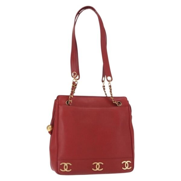 Chanel Red Vintage Metal CC Shoulder Bag