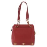 Chanel Red Vintage Metal CC Shoulder Bag