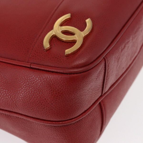 Chanel Red Vintage Metal CC Shoulder Bag