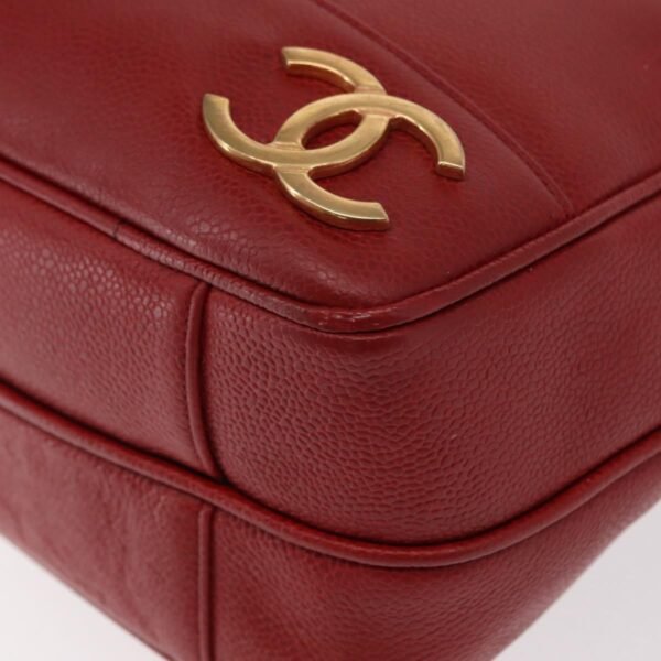 Chanel Red Vintage Metal CC Shoulder Bag