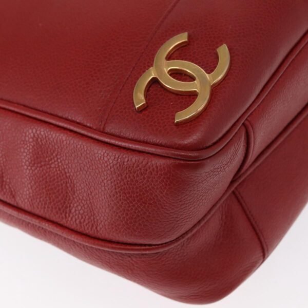 Chanel Red Vintage Metal CC Shoulder Bag