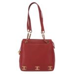Chanel Red Vintage Metal CC Shoulder Bag