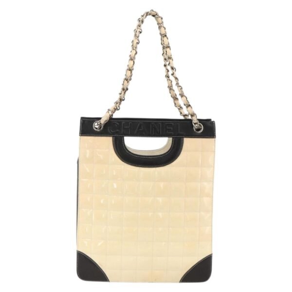 Chanel Patent Chocolate Bar Shopping Tote