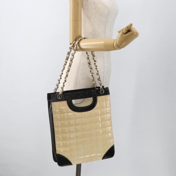 Chanel Patent Chocolate Bar Shopping Tote