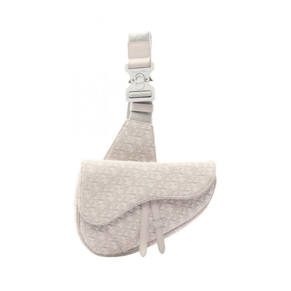 Dior White Saddle Oblique Belt Bag