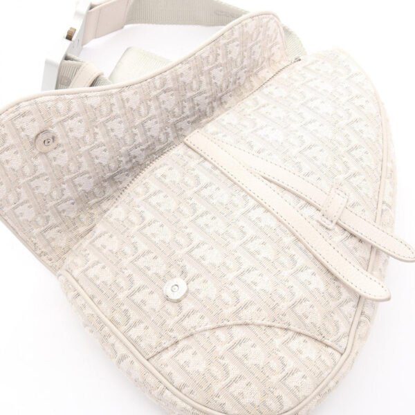 Dior White Saddle Oblique Belt Bag