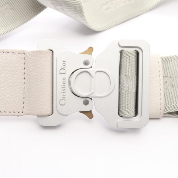 Dior White Saddle Oblique Belt Bag