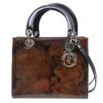 Dior Brown Vintage Patent Lady Dior