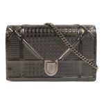 Dior Grey Diorama Metalic Chain Cross-body Bag