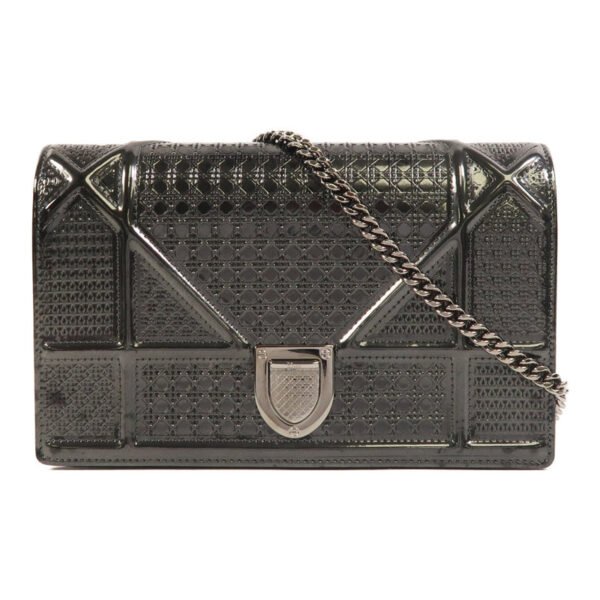 Dior Grey Diorama Metalic Chain Cross-body Bag