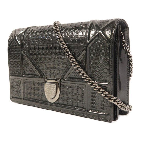 Dior Grey Diorama Metalic Chain Cross-body Bag