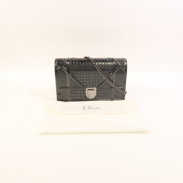 Dior Grey Diorama Metalic Chain Cross-body Bag