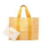 Hermès Yellow Canvas Bouton d'Or Bayadère Tote