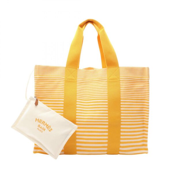 Hermès Yellow Canvas Bouton d'Or  Bayadère Tote