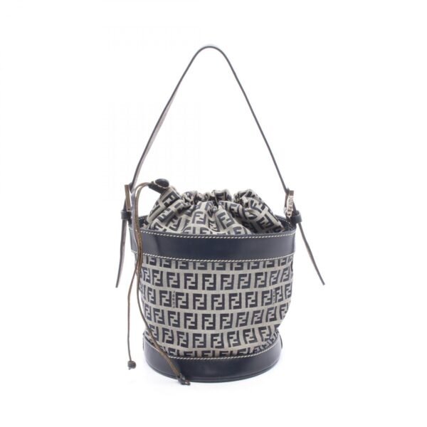 Fendi Navy Zucchino Canvas Bucket Bag