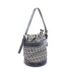 Fendi Navy Zucchino Canvas Bucket Bag