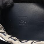 Fendi Navy Zucchino Canvas Bucket Bag