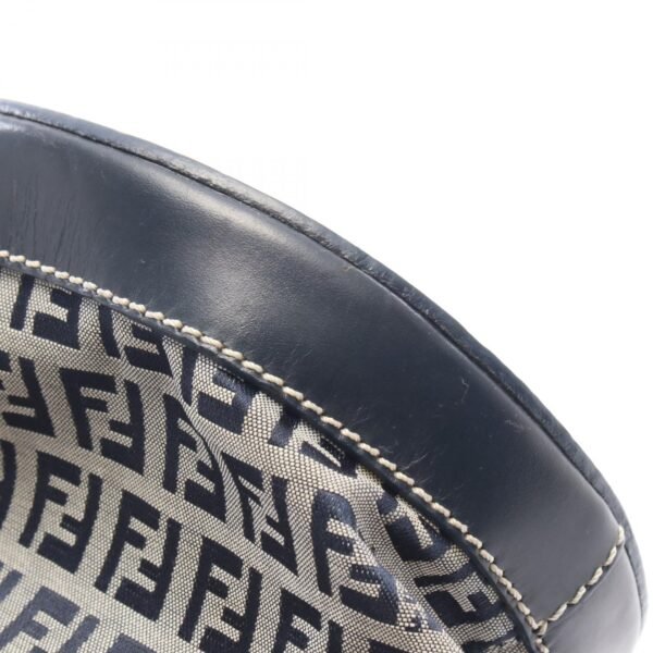 Fendi Navy Zucchino Canvas Bucket Bag