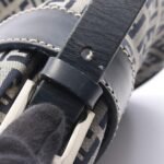 Fendi Navy Zucchino Canvas Bucket Bag