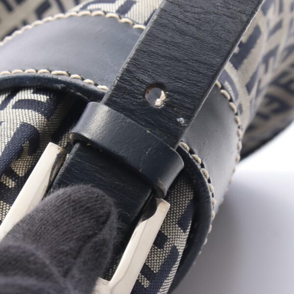 Fendi Navy Zucchino Canvas Bucket Bag