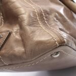 Prada Khaki Leather Square Tote BN2067