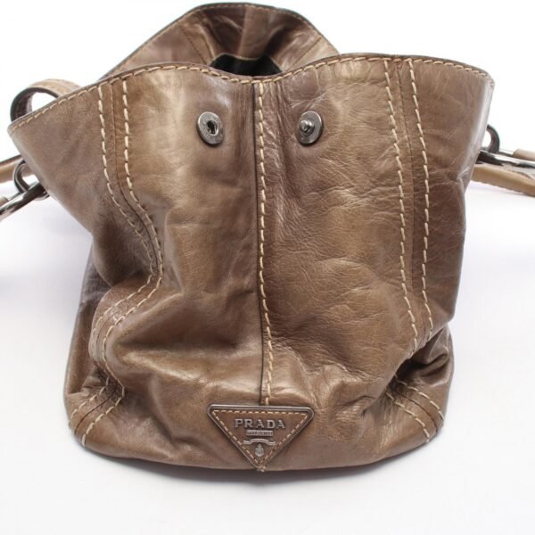Prada Khaki Leather Square Tote BN2067