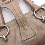 Prada Khaki Leather Square Tote BN2067
