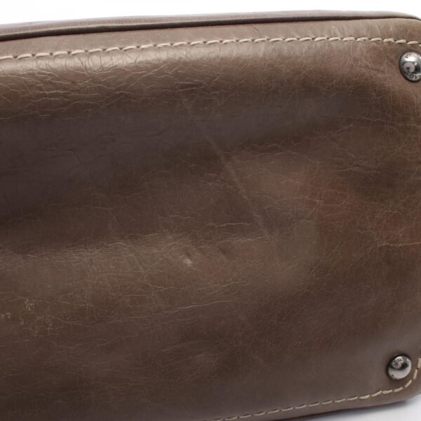 Prada Khaki Leather Square Tote BN2067