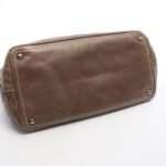 Prada Khaki Leather Square Tote BN2067